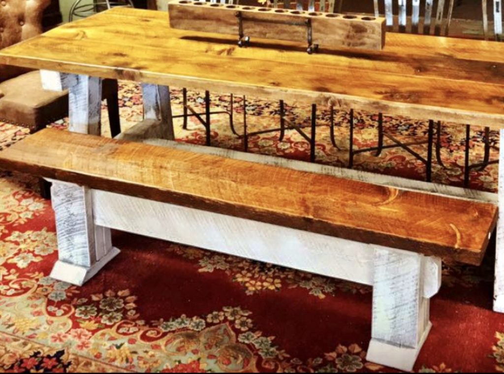 4′ Farm Style Bench Trestle Base Chic & Antique